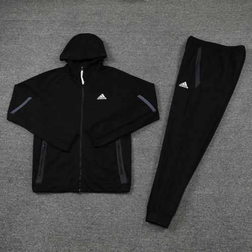 LH-AM01 Blank Men's Black Soccer Hoodie and Long Pants (accept custom logo)