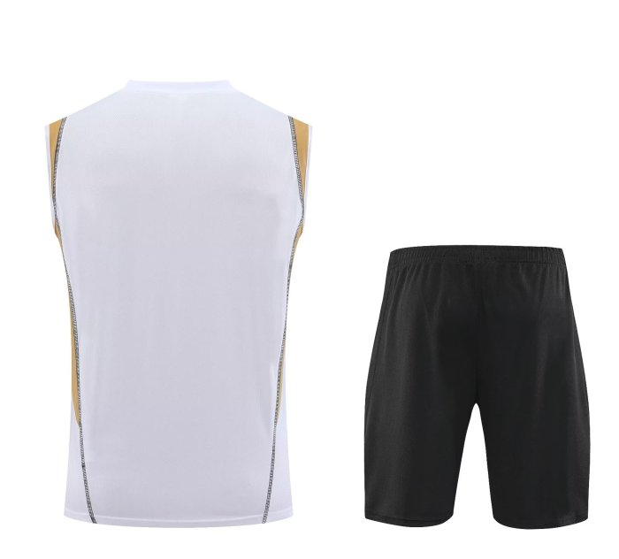Adult Uniform 2023-2024 Real Madrid White Soccer Training Vest and Shorts