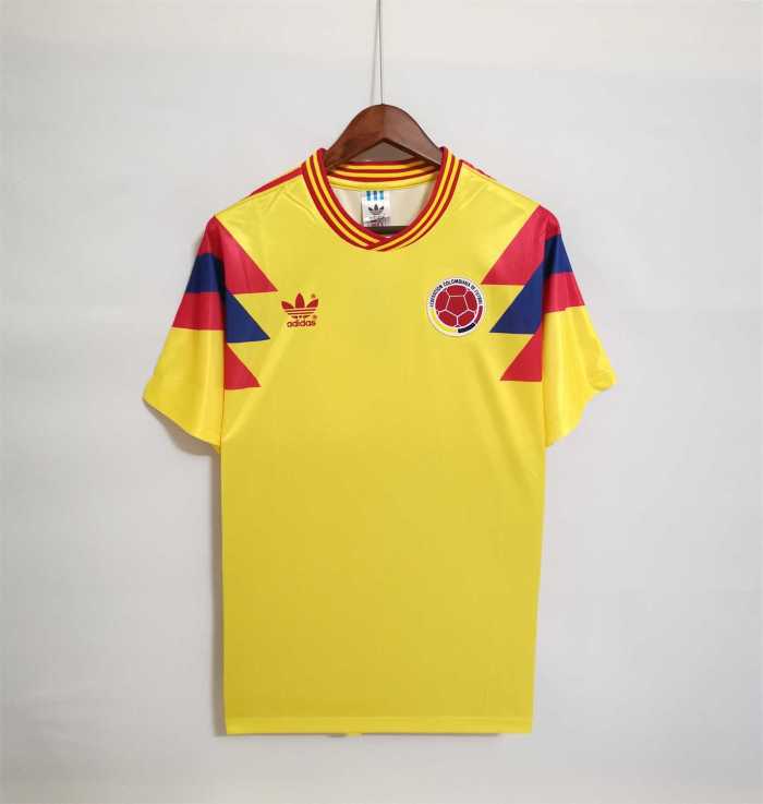 Retro Jersey 1990 Colombia VALDERRAMA 10 Home Soccer Jersey Vintage Football Shirt