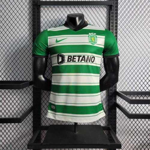 Player Version 2022-2023 Sporting Lisbon Home Soccer Jersey