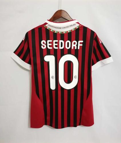 Retro 2011-12 AC MILAN #10 SEEDORF Home Soccer Jersey