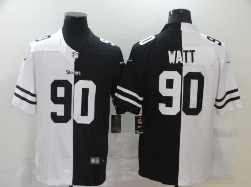 Pittsburgh Steelers 90 WATT Black And White Split Vapor Untouchable Limited Jersey