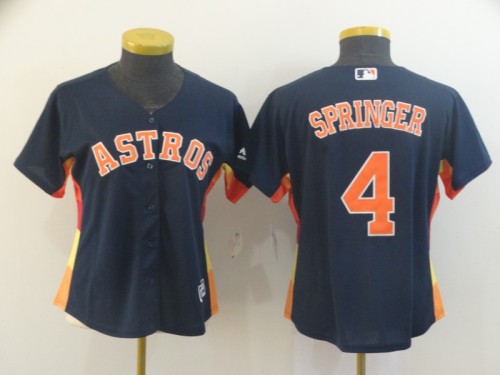 Houston Astros 4 George Springer Black Cool Base Jersey