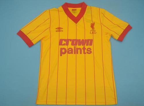 Retro Jersey 1981-1984 Liverpool Away Yellow Soccer Jersey Vintage Football Shirt