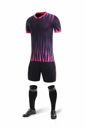 YL9202 Black Blank Soccer Training Suit Adult Uniform Youth Kids Set Jersey and Shorts