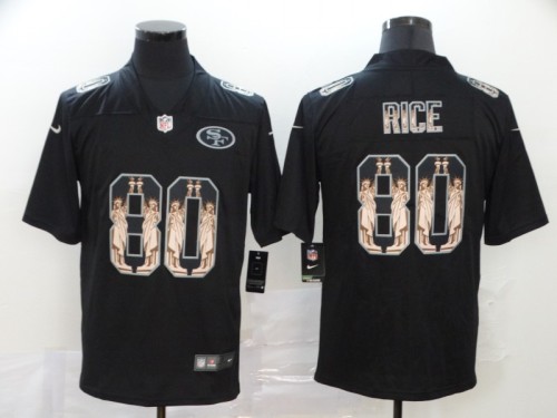 San Francisco 49ers 80 RICE Black Statue of Liberty Limited Jersey
