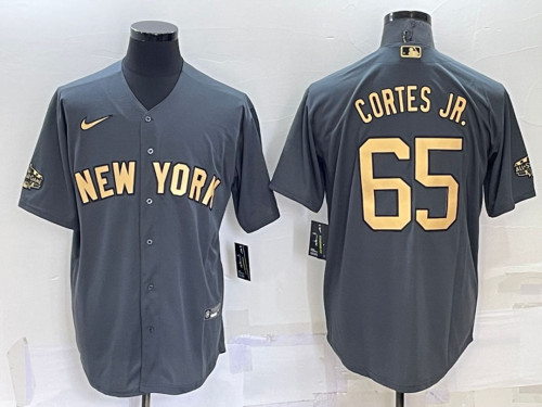 Yankees 65 CORTES JR. Charcoal 2022 MLB All-Star Cool Base Jerseys