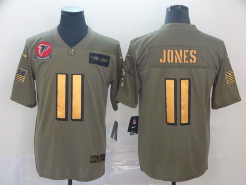 Atlanta Falcons 11 Julio Jones 2019 Olive Gold Salute To Service Limited Jersey