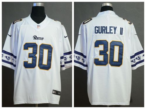 Los Angeles Rams 30 Todd Gurley II White Team Logos Fashion Vapor Limited Jersey