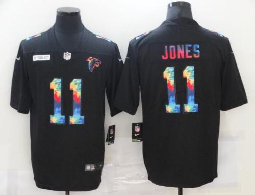 Atlanta Falcons 11 JONES Black Vapor Untouchable Rainbow Limited Jersey