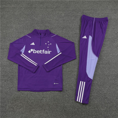 2023-2024 Cruzeiro Purple Soccer Training Sweater and Pants