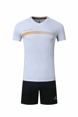 #603 White Soccer Training Uniform Blank Jersey and Shorts