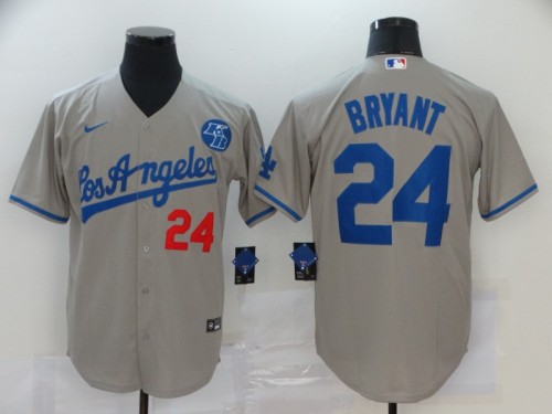 Los Angeles Dodgers 24 BRYANT Grey Cool Base Jersey