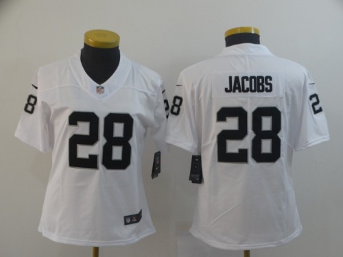 Women Oakland Raiders 28 JOSH JACOBS White NFL Jersey