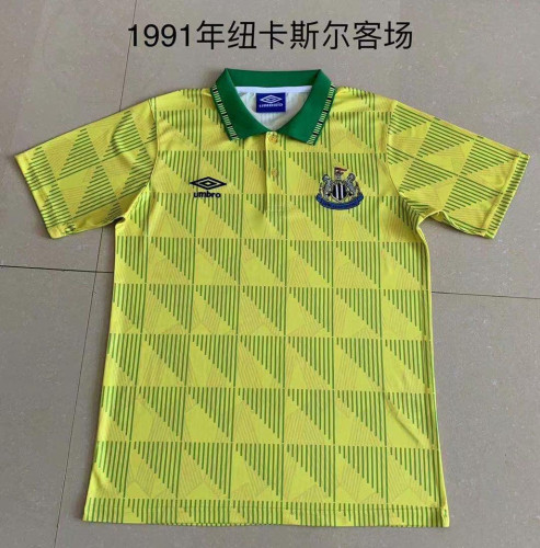 Retro Jersey 1991-1993 Newcastled Unite Away Yellow Vintage Soccer Jersey