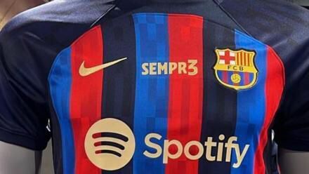 with SEMPR3 Fans Version 2022-2023 Barcelona Home Soccer Jersey