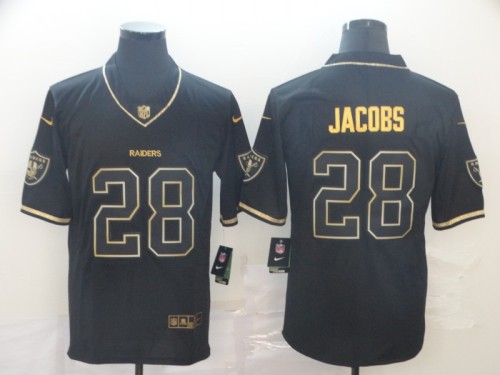 Oakland Raiders 28 Josh Jacobs Black Gold Throwback Vapor Untouchable Limited Jersey