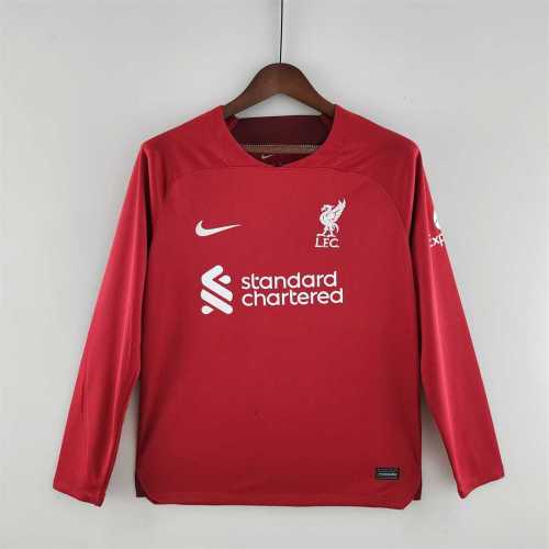 Long Sleeve 2022-2023 Liverpool Home Soccer Jersey