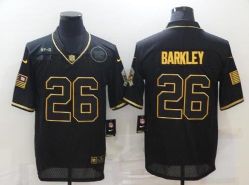 Giants 26 Saquon Barkley Black Gold 2020 Salute To Service Limited Jersey