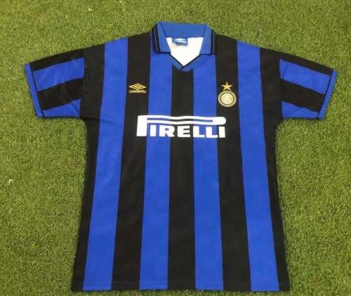 Retro Jersey 1995-1996 Inter Home Blue/Black Soccer Jersey
