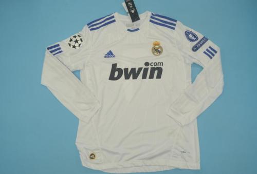 with UCL Patch Retro Jersey Long Sleeve 2010-2011 Real Madrid Home Soccer Jersey