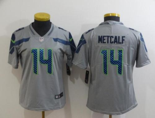 Women Seahawks 14 D.K. Metcalf Gray Vapor Untouchable Limited Jersey