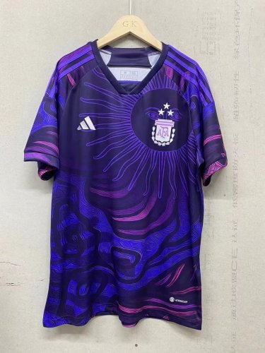 Fans Version 2023-2024 Argentina Concept Version Purple Soccer Jersey