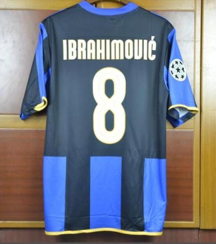 with UCL Scudetto patch Retro Jersey  Inter 2008-2009 Home IBRAHIMOUIC #8 UCL Version Home Soccer Jersey