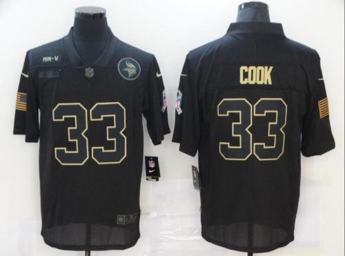 Vikings 33 Dalvin Cook Black 2020 Salute To Service Limited Jersey