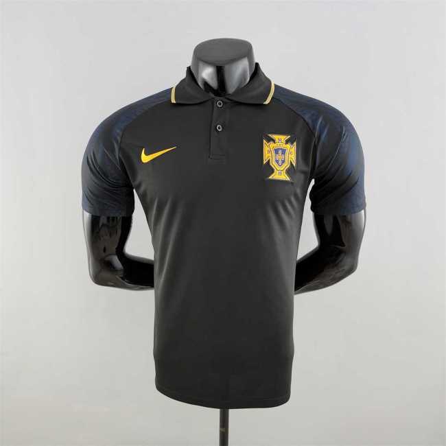 2022 Portugal Black Soccer Polo