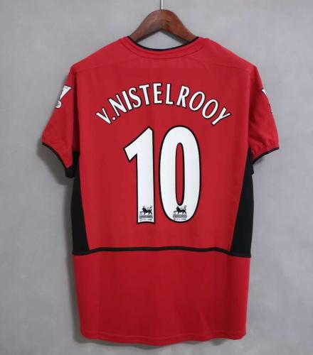 Retro Jersey 2002-2004 Manchester United Home Red V.NISTELROOY 10 Soccer Jersey