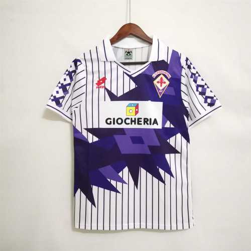 Retro Jersey 1991-1992 Fiorentina Away White Soccer Jersey