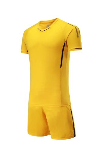 #306 Yellow Adult Soccer Training Uniform Jersey and Shorts with pocket