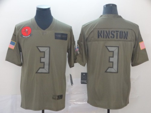 Tampa Bay Buccaneers 3 Jameis Winston 2019 Olive Salute To Service Limited Jersey