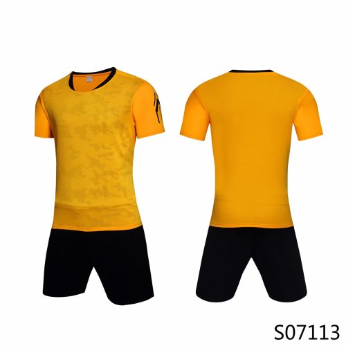 S0107113 Yellow Soccer Training Jersey and Shorts with any custom team logo