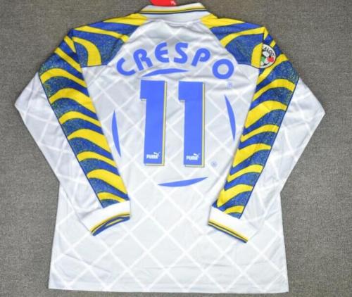 Retro Jersey Parma 1996-1997 White CRESPO #11 Long Sleeve Soccer Jersey