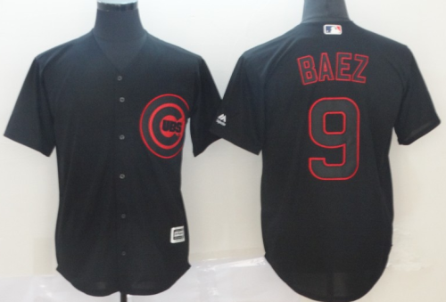 2019 Chicago Cubs # 9 BAEZ Black  MLB Jersey