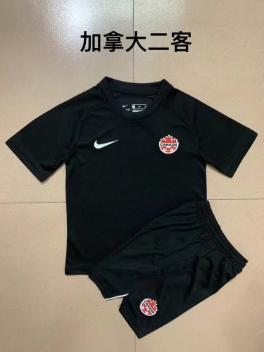Adult Uniform 2022 World Cup Canada 3rd Away Black Soccer Jersey Shorts