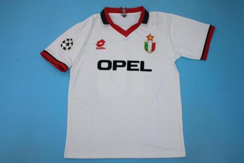 with UCL Patch Retro Jersey 1994 AC Milan Champions League Final White Soccer Jersey