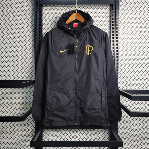 2023-2024 Corinthians Black Soccer Windbreaker Jacket