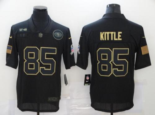 49ers 85 George Kittle Black 2020 Salute To Service Limited Jersey