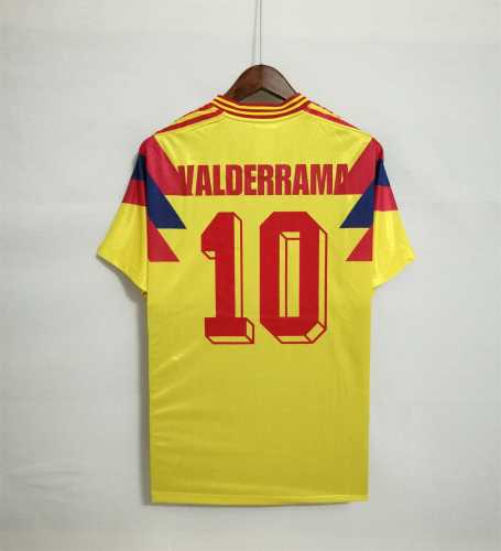 Retro Jersey 1990 Colombia VALDERRAMA 10 Home Soccer Jersey Vintage Football Shirt