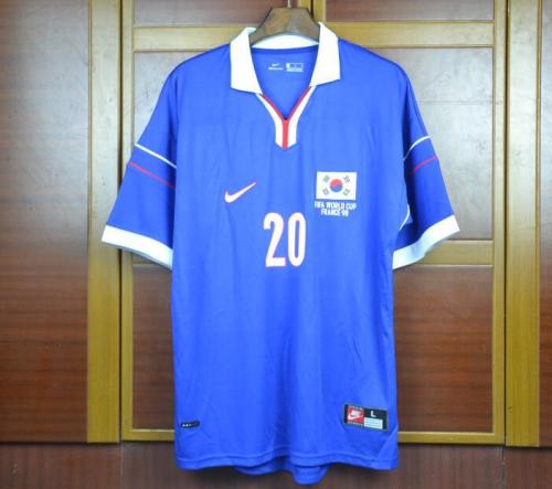 Retro Jersey South Korea 1998 Away Blue Soccer Jersey
