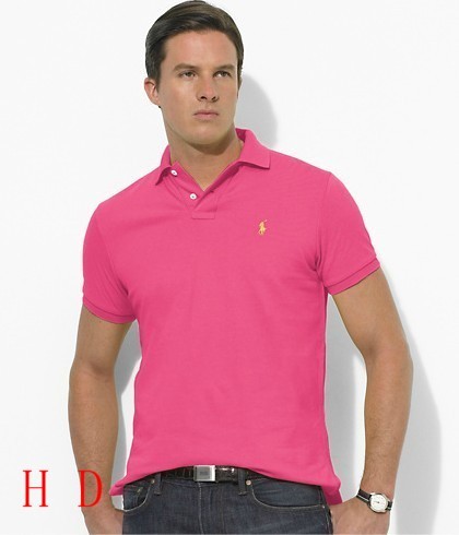 8821 Rose Ralph Polo with Yellow Small Logo