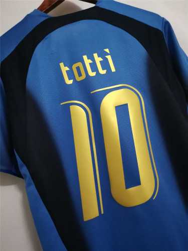 with 2006 World Cup Patch Retro Jersey 2006 Italy TOTTI 10 Home Vintage Soccer Jersey