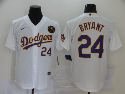 Los Angeles Dodgers 24 BRYANT White/Purple Cool Base Jersey