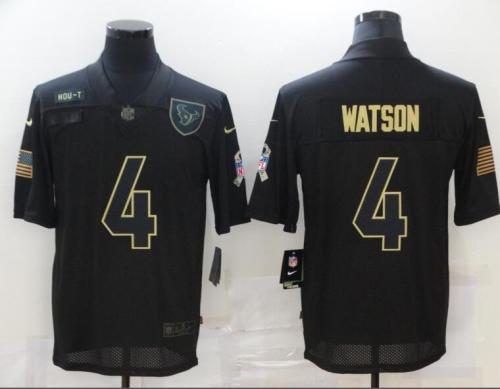 Texans 4 Deshaun Watson Black 2020 Salute To Service Limited Jersey