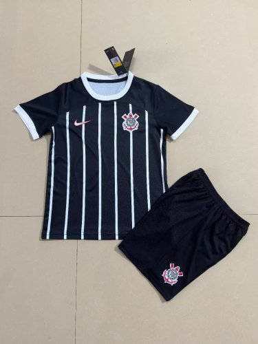 Adult Uniform 2023-2024 Corinthians Away Black Soccer Jersey Shorts