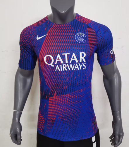 Player Version 2023-2024 PSG Colorful Soccer Pre-match Top Jersey