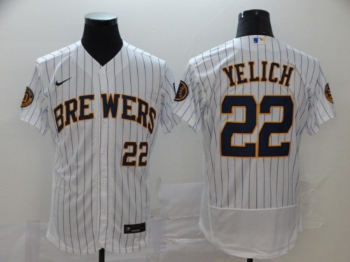 Milwaukee Brewers 22 YELICH White Base Jersey